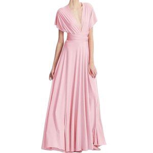 Pink Convertible Bridesmaid Dress Infinity Maxi Multiway Wrap Dress Size XL